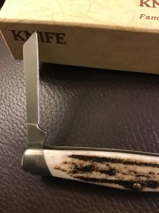VINTAGE BUCK USA 305 STAG HANDLE POCKET KNIFE WITH TWO BLADES OVER 40 YEARS OLD NIB VINTAGE BUCK USA 305 STAG HANDLE POCKET KNIFE WITH TWO BLADES OVER 40 YEARS OLD NIB