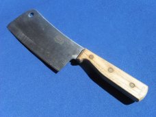 Carvel Hall Meat Cleaver Stainless Molybdenum Steel 6" Knife Wood Handle. Made in Japan. SHARP!!!