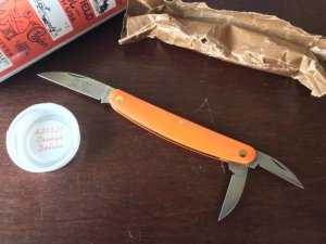 Great Eastern Cutlery Farm & Field 620320 Pocket Carver, Orange Delrin Handle, New (GEC 62) 