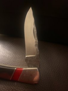 2010 Mint Buck 503BFSLE-B Buffalo Horn Pocket Knife With A Jasper Flint Fish Limited Edition NIB