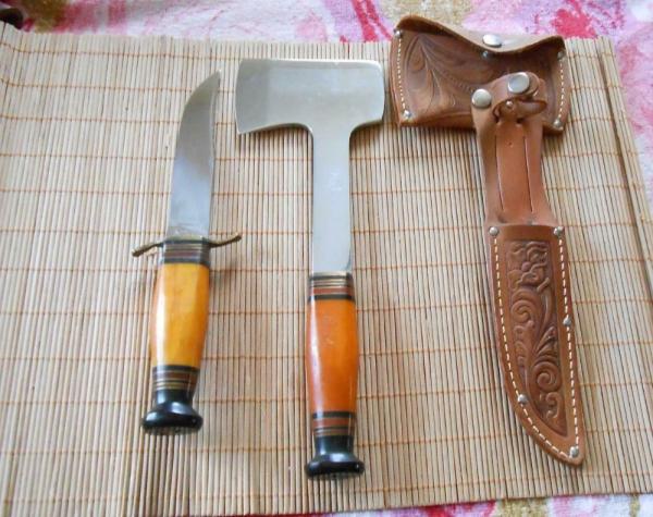 Kinfolks Knife & Hatchet with Leather Sheath