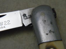 Queen Steel #22 Stainless Imitation Winterbottom Bone Aluminum Frame 2 Blade Barlow Knife 1976 Queen Steel #22 Stainless Imitation Winterbottom Bone Aluminum Frame 2 Blade Barlow Knife 1976