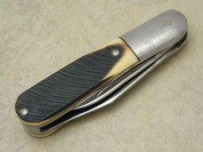 Queen Steel #22 Stainless Imitation Winterbottom Bone Aluminum Frame 2 Blade Barlow Knife 1976 Queen Steel #22 Stainless Imitation Winterbottom Bone Aluminum Frame 2 Blade Barlow Knife 1976