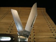 SCHRADE+ OLD TIMER USA MADE 858 LUMBERJACK LARGE FOLDING STOCKMAN POCKET KNIFE & ORIGINAL SHEATH