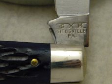 Schatt & Morgan Titusville PA Jigged Blue Bone Jack with Bale - 2001 NKCA Youth Knife 