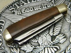 Ka-Bar Kabar Union Cut Co Wood OHO89 One-Arm Razor Trapper Knife 