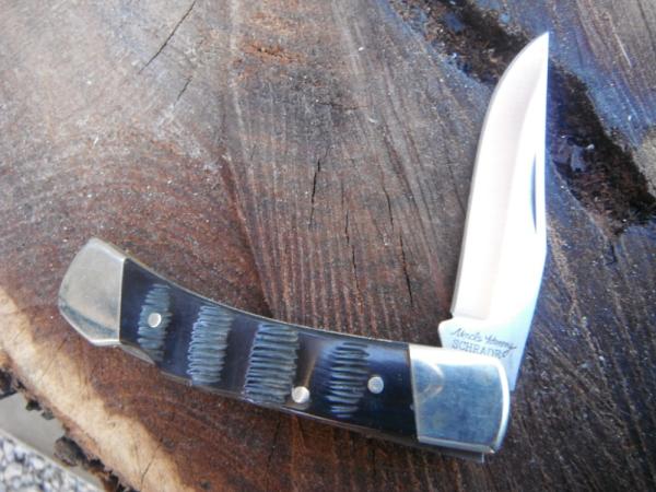 Uncle Henry / Scharde Lock-back Pocket Knife with Ram's Horn Scales. Uncle Henry / Scharde Lock-back Pocket Knife with Ram's Horn Scales.