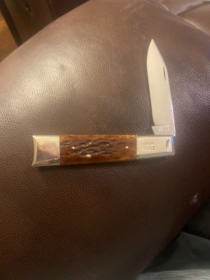 Vintage Mervin Masters Custom Bone Handle With Gorgeous Bolsters Custom Fiishtail Singlw Blade