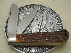 Camillus USA 1988 NKCA Club Knife Bone Jumbo Trapper