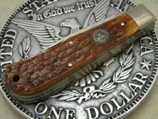 Camillus USA 1988 NKCA Club Knife Bone Jumbo Trapper