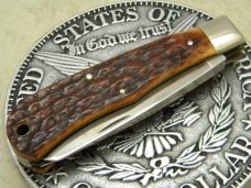Camillus USA 1988 NKCA Club Knife Bone Jumbo Trapper