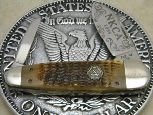 Case USA 1989 NKCA Club Knife ROG 62070 SS Rogers Bone Large Sleeveboard