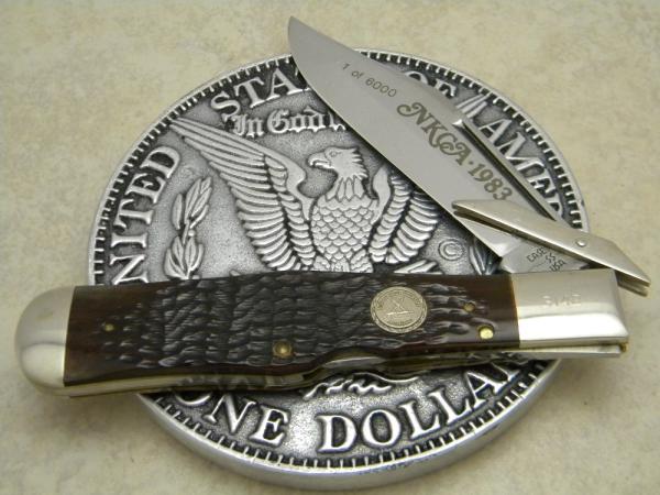 Case XX SS USA 1983 Bone C61050L Coke Bottle Swing Guard Lockback NKCA Club Knife