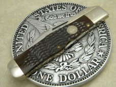 Case XX SS USA 1983 Bone C61050L Coke Bottle Swing Guard Lockback NKCA Club Knife