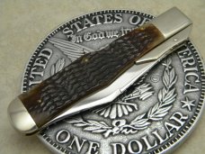 Case XX SS USA 1983 Bone C61050L Coke Bottle Swing Guard Lockback NKCA Club Knife