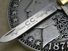 Hen & Rooster Bertram Cutlery Michael Prater CC 312 Limestone Onyx Trapper Knife Hen & Rooster Bertram Cutlery Michael Prater CC 312 Limestone Onyx Trapper Knife