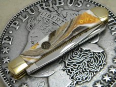 Hen & Rooster Bertram Cutlery Michael Prater CC 312 Limestone Onyx Trapper Knife Hen & Rooster Bertram Cutlery Michael Prater CC 312 Limestone Onyx Trapper Knife