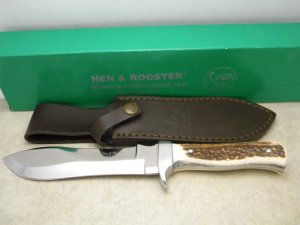  Hen & Rooster HR-4902 German Stainless Steel Stag Handle Bowie Knife