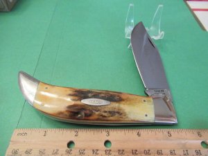 Case XX 1976 Grey Etch Clasp Stag Handle Pattern # 5172  SSP