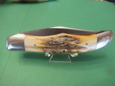 Case XX 1976 Grey Etch Stag Handle Folding Hunter Pattern # 5265 SAB SSP Case XX 1976 Grey Etch Stag Handle Folding Hunter Pattern # 5265 SAB SSP