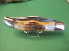 Case XX 1976 Grey Etch Stag Handle Folding Hunter Pattern # 5265 SAB SSP Case XX 1976 Grey Etch Stag Handle Folding Hunter Pattern # 5265 SAB SSP