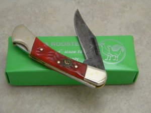 Hen and Rooster Bertram Cutlery Solingen Germany HR351RPBD Damascus Lockback Knife