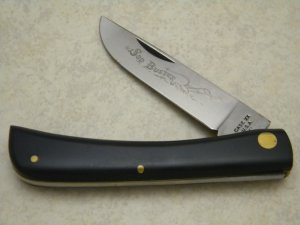 Case XX Stainless USA 3 Dot (1977) Black 2138 "Norfolk and Western" Train Etch Sodbuster Knife