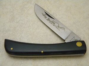 Case XX Stainless USA 3 Dot (1977) Black 2138 "Cale Yarborough 1976" Champion Etch Sodbuster Knife