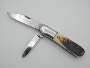Queen Cutlery #22 Barlow burnt orange saw cut imitation bone