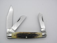 Queen Cutlery #49 Large Stockman Winterbottom bone: 4 1/4” closed, circa 1961 Queen Cutlery #49 Large Stockman Winterbottom bone: 4 1/4” closed, circa 1961