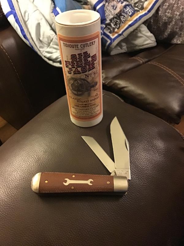 GREAT EASTERN CUTLERY 861219 NATURAL CANVAS MICARTA #86 OIL FEILD JACK 1 OF 475 NEW IN TUBE GREAT EASTERN CUTLERY 861219 NATURAL CANVAS MICARTA #86 OIL FEILD JACK 1 OF 475 NEW IN TUBE