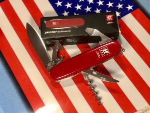 Vintage Zwilling J A Henckels 5 Blade/Multi-Function Camping Tool Pocket Knife +Original Box -NOS