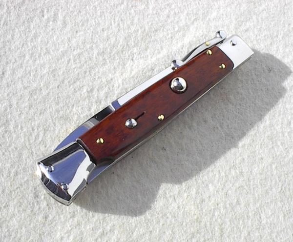 NEW OLD STOCK 1980's ITALIAN STILETTO 9" EXOTIC SNAKEWOOD SWING GUARD LOCK BACK