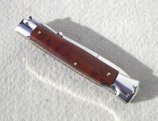 NEW OLD STOCK 1980's ITALIAN STILETTO 9" EXOTIC SNAKEWOOD SWING GUARD LOCK BACK
