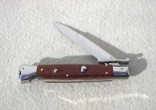 NEW OLD STOCK 1980's ITALIAN STILETTO 9" EXOTIC SNAKEWOOD SWING GUARD LOCK BACK