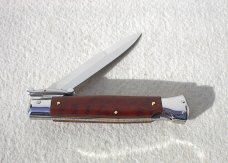 NEW OLD STOCK 1980's ITALIAN STILETTO 9" EXOTIC SNAKEWOOD SWING GUARD LOCK BACK