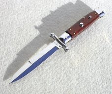 NEW OLD STOCK 1980's ITALIAN STILETTO 9" EXOTIC SNAKEWOOD SWING GUARD LOCK BACK