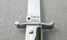 NEW OLD STOCK 1980's ITALIAN STILETTO 9" EXOTIC SNAKEWOOD SWING GUARD LOCK BACK