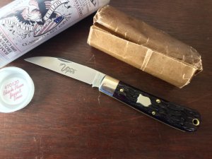 Great Eastern Cutlery Tidioute #470120 Viper, Black Plum Jigged Bone Handle, New (GEC 47) 