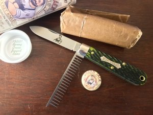 Great Eastern Cutlery Tidioute #152221 Urban Jack, Spring Green Jigged Bone Handle, New (GEC 15) 