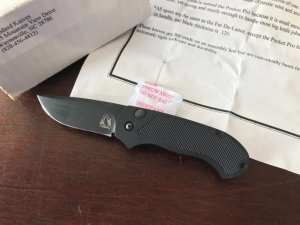 Woodard Pocket Pro Switchblade Knife, Black Plain Edge Blade, New In Box 