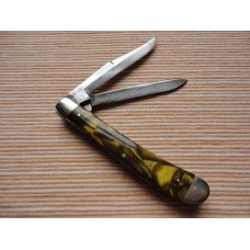 JAEGER BROS. MARINETTE WISCONSIN GREEN CRACKED SHELL CELLULOID LIGHT TRAPPER JAEGER BROS. MARINETTE WISCONSIN GREEN CRACKED SHELL CELLULOID LIGHT TRAPPER