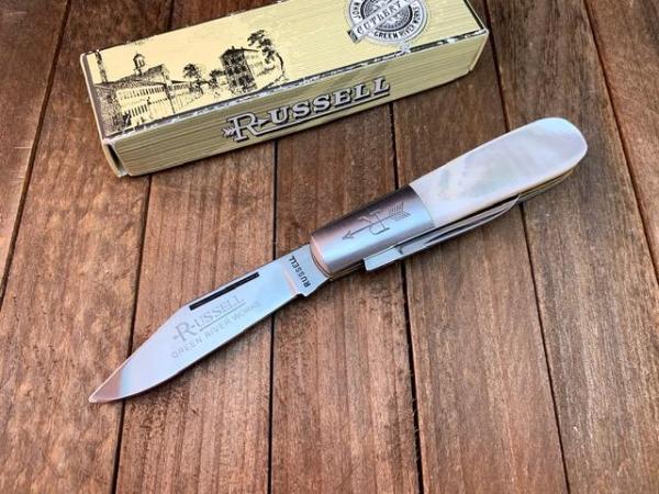 Russell Green River Works, by Boker Solingen Germany, Pearl 2 Blade Barlow Russell Green River Works, by Boker Solingen Germany, Pearl 2 Blade Barlow