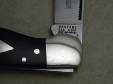 Western USA S-533 "B" Black Westlock Lockback Knife & Pouch c.1978 in Box