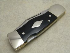 Western USA S-533 "B" Black Westlock Lockback Knife & Pouch c.1978 in Box