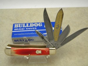 Bulldog Brand Solingen Germany Bone 20 Year Anniversary 5 Blade Trapper Knife in Box c.1998
