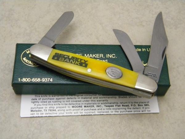 Moore Maker, Inc. Matador, Texas USA (Queen Cutlery) 5301B Bone Stockman Knife NIB