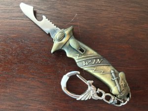 Miniature Out The Front Switchblade Keychain Multi Tool 