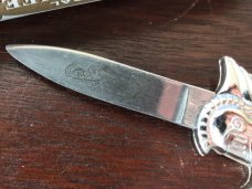 Vintage Miniature Out The Front Keychain Switchblade Knife With Original Box, Unused 