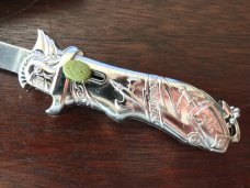 Vintage Miniature Out The Front Keychain Switchblade Knife With Original Box, Unused 